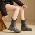 Elastic Waist Women's Mid-Calf Rain Boots, Durable Heeled Waterproof Non-Slip Outdoor Wearable Mid-Calf Boots for Rainy Weather