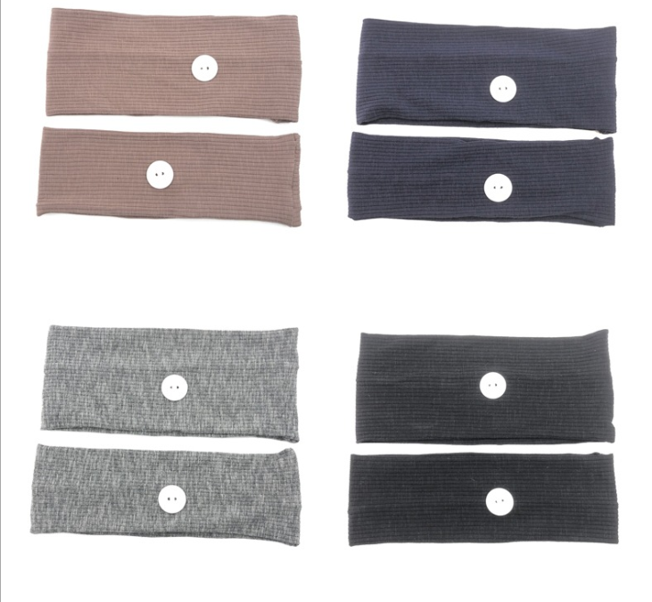 Button Mask Holder Sports Headband \ 2Pcs Mask Support Sweat Headband Ear \ Protection Button Headband \ Quick-Dry Sports Mask Headband \ Comfort Fit Mask Holder Headband \ ActiveWear Mask Support Headband \ 2Pcs Sports Sweatband Mask Holder