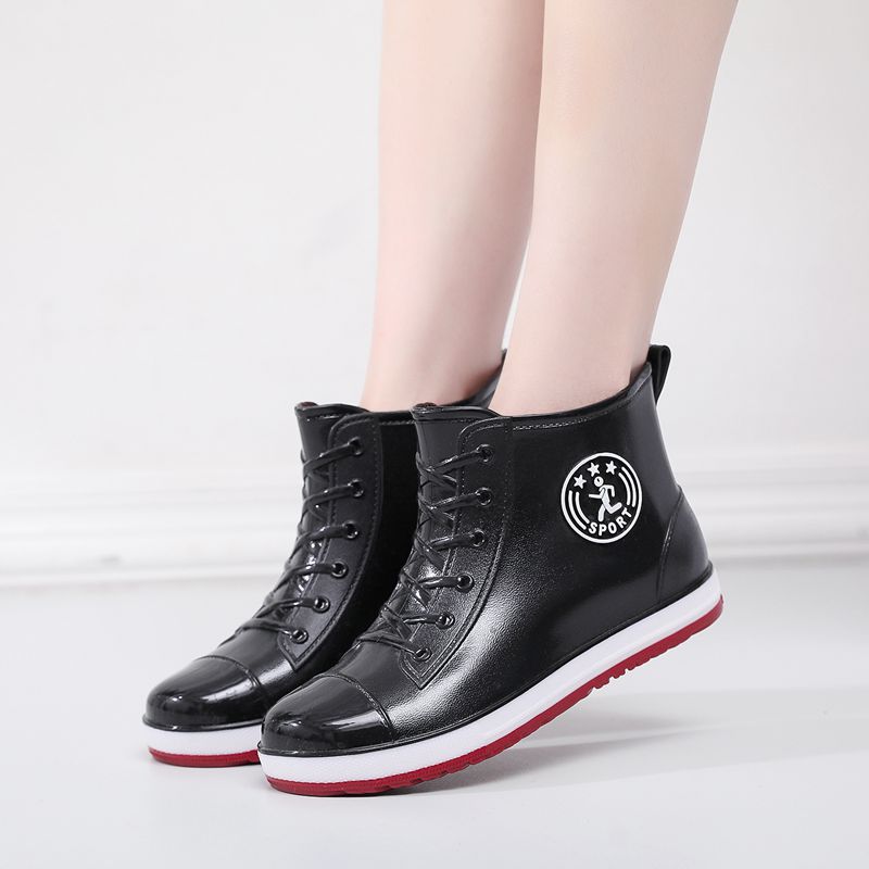 Short tube rain boots waterproof shoes women's versatile low cut fashionable anti slip wear-resistant and outer rain boots